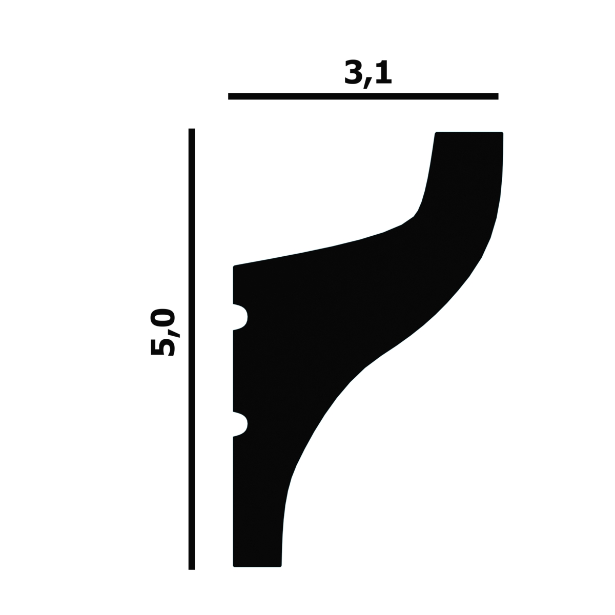 Perfect Plus P95 Карниз потолочный 31x50x2000 2 Perfect Plus P95