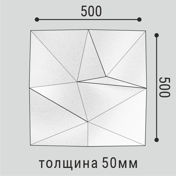 Bello-Deco SP16 Стеновая панель 3D 50x500x500 4 Bello-Deco SP16 Стеновая панель 3D XPS-полимер