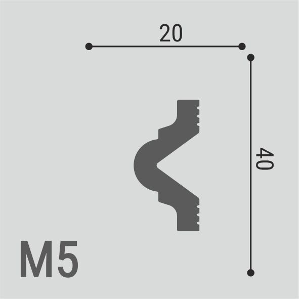 De BAGET М5 Молдинг для стен 20x40x2000 2 De BAGET М5 Молдинг для стен