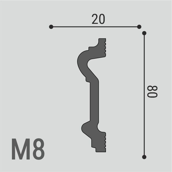 De BAGET М8 Молдинг для стен 20x80x2000 2 De BAGET М8 Молдинг для стен
