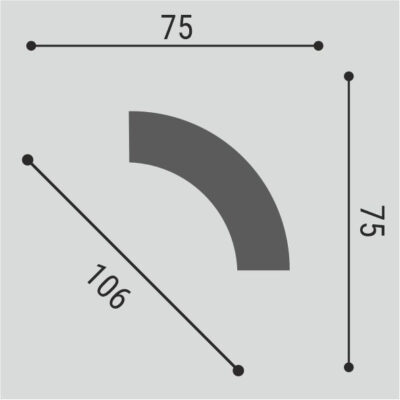 Bello Deco М26 У1 Угловой элемент 9x75x75